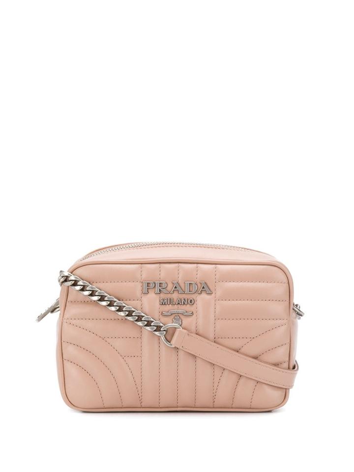 Prada Diagramme Quilted Crossbody Bag - Pink