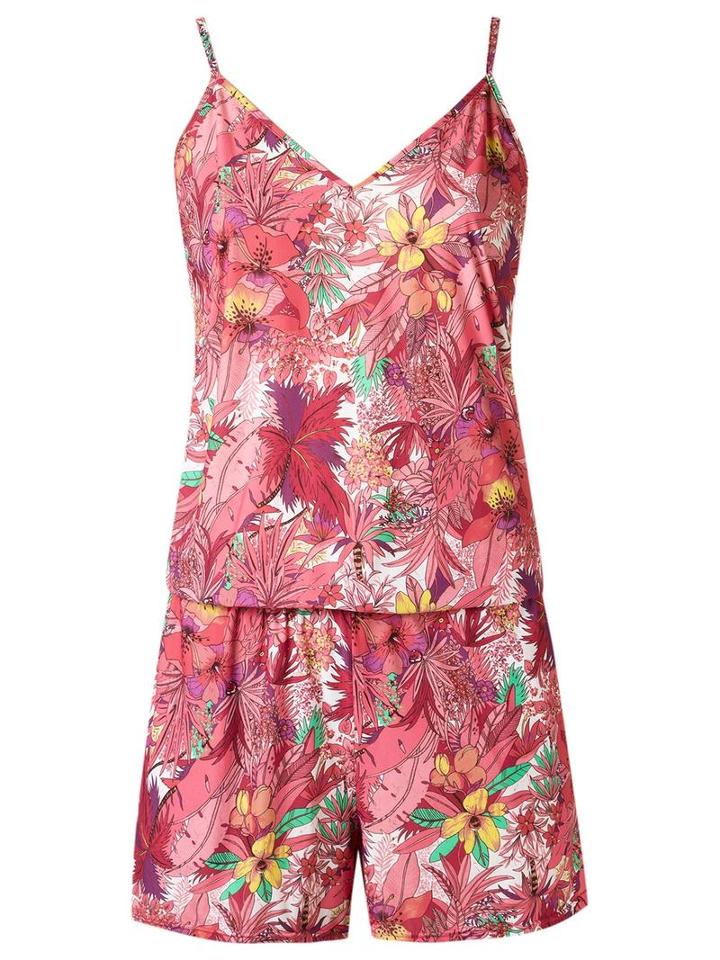 Amir Slama Printed Playsuit, Women's, Size: P, Pink/purple, Elastodiene