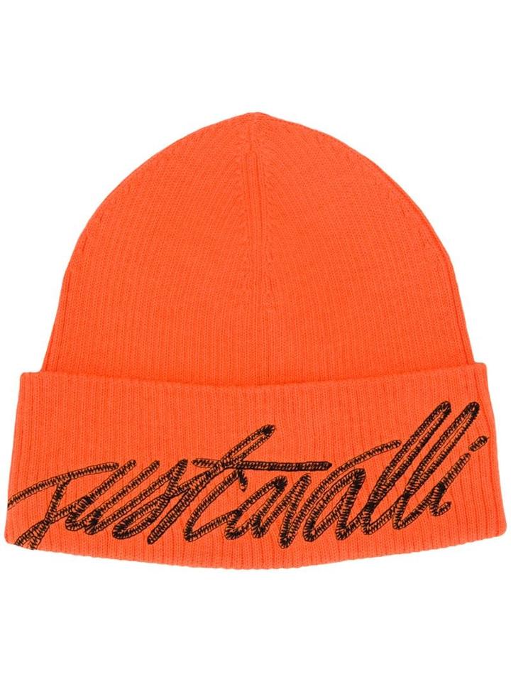 Just Cavalli Logo Knitted Hat - Orange