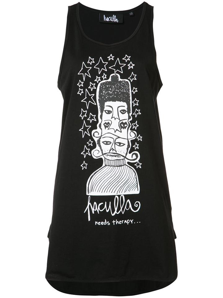 Haculla Oversize Printed Vest Top, Women's, Size: Small, Black, Cotton