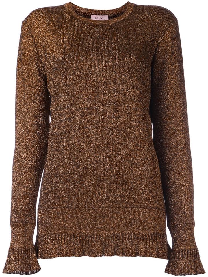 Lanvin Frayed Ruffle Jumper - Brown