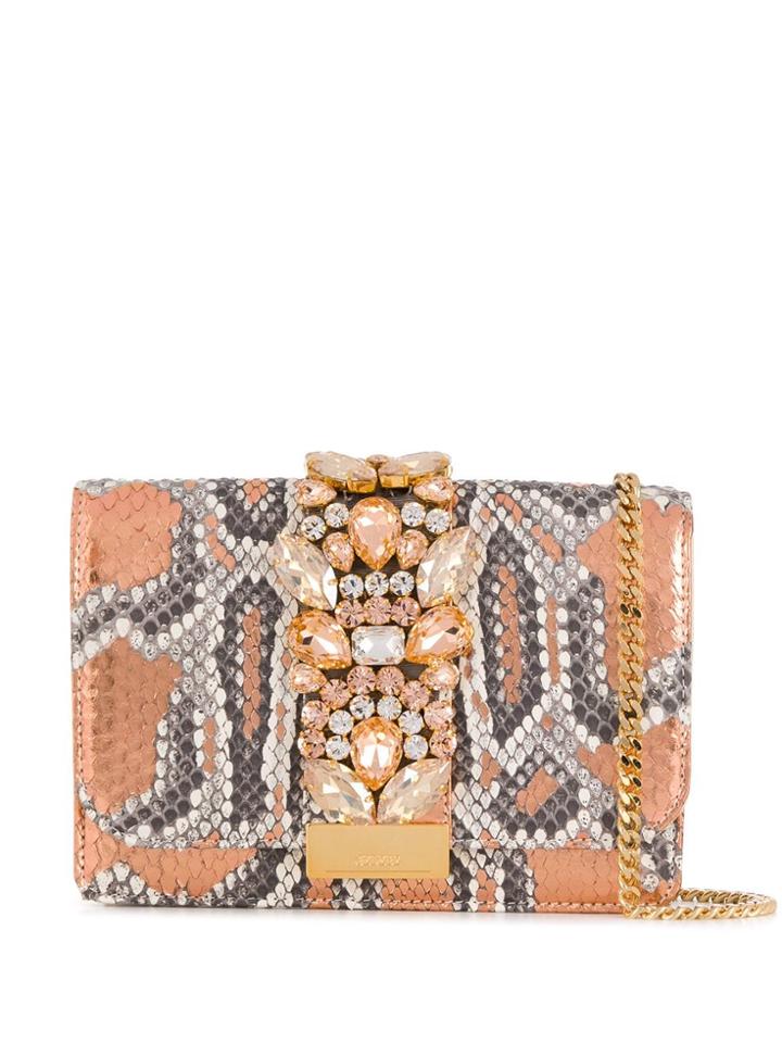 Gedebe Cliky Python Effect Shoulder Bag - Grey