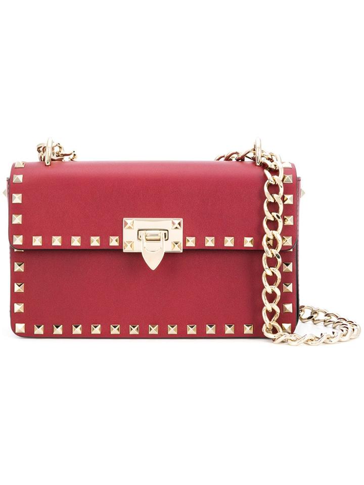 Valentino Small Valentino Garavani Rockstud Shoulder Bag - Red