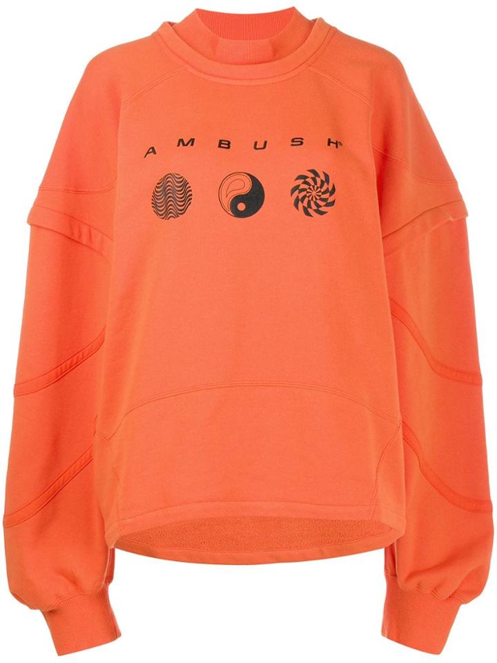 Ambush Patchwork Logo Sweatshirt - Orange