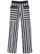 Reinaldo Lourenço Cropped Striped Trousers - Black