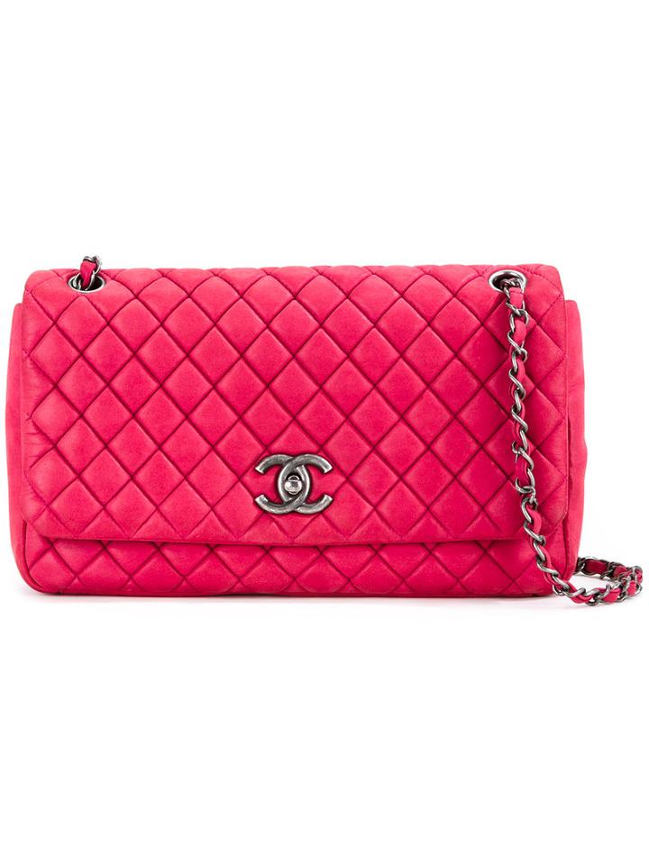 Chanel Vintage Quilted Cc Logo Shoulder Bag, Women's, Pink/purple