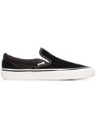 Vans Black And White Og Classic Slip-on Lx Cotton Sneakers