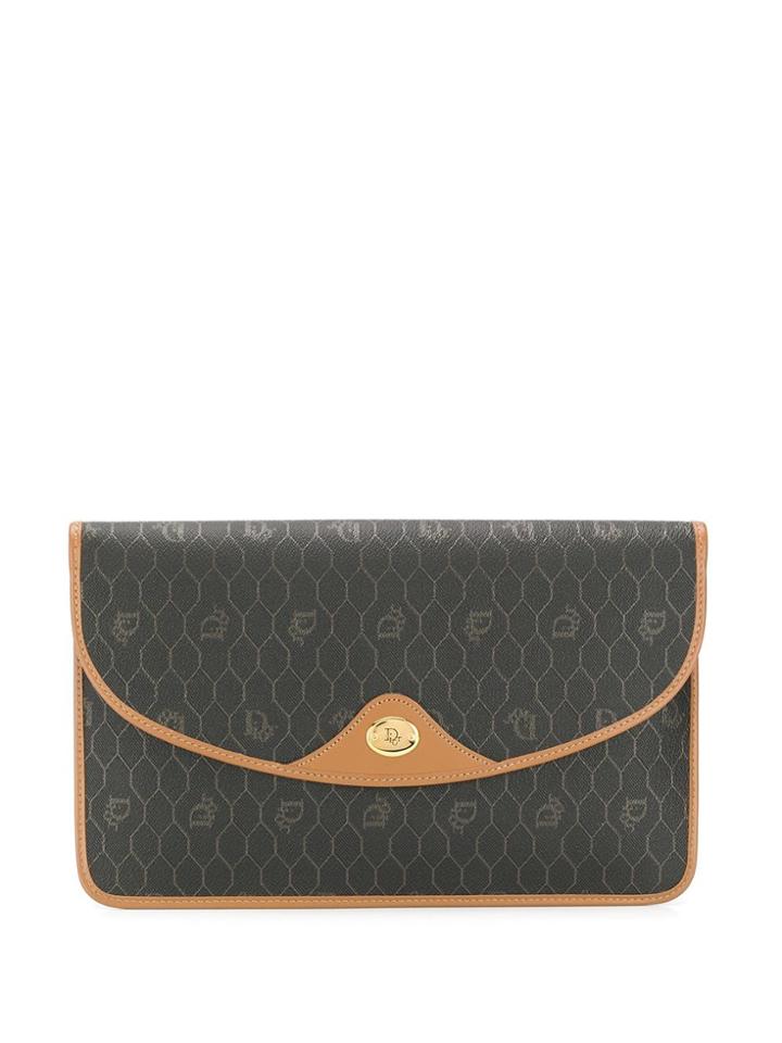 Christian Dior Pre-owned Monogram Logo Clutch Bag - Black