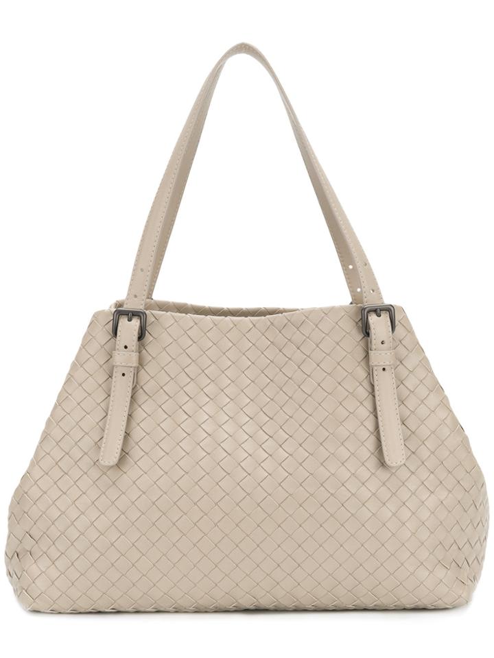 Bottega Veneta Fume Intrecciato Nappa Medium Cesta Bag - Nude &