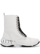 Casadei Lace Up Ankle Boots - White