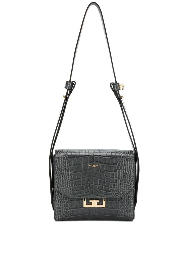 Givenchy Crocodile Effect Shoulder Bag - Grey