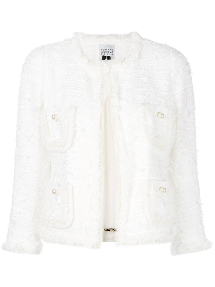 Edward Achour Paris Bouclé Jacket - White