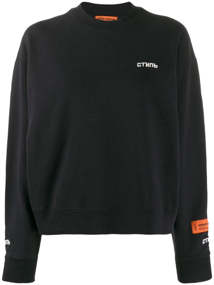 Heron Preston Logo Embroidered Sweatshirt - Black