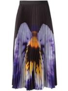 Christopher Kane Pansy Print Midi Skirt, Women's, Size: 44, Black, Polyester/acetate/silk
