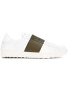 Valentino Open Sneakers, Men's, Size: 42, White, Calf Leather/polyester/glass Fiber/rubber