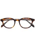 Alexander Mcqueen Eyewear Round Glasses - Brown