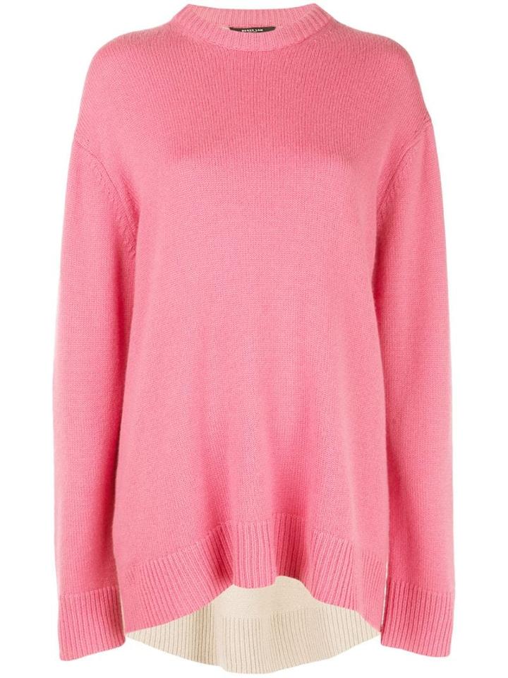 Derek Lam Oversized Contrast Back Cashmere Sweater - Pink