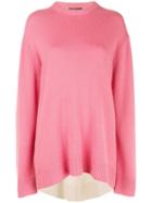 Derek Lam Oversized Contrast Back Cashmere Sweater - Pink