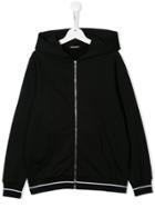 Balmain Kids Zip-up Logo Hoodie - Black