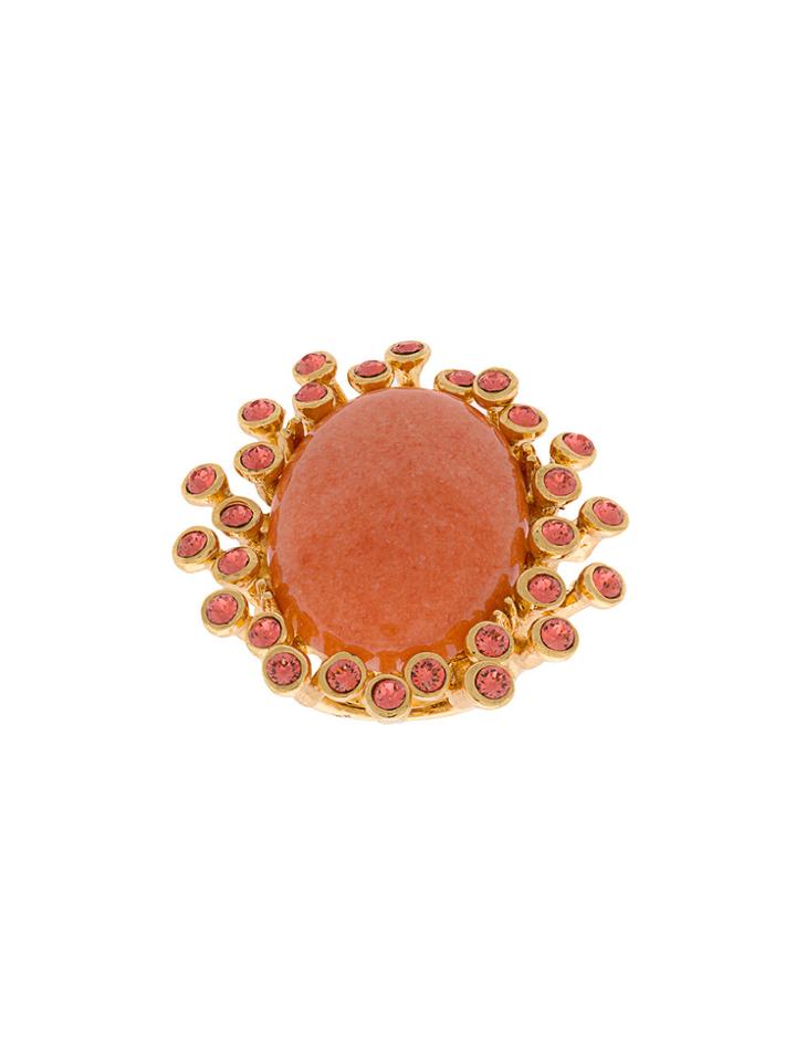Oscar De La Renta Coral Stone Ring - Yellow & Orange