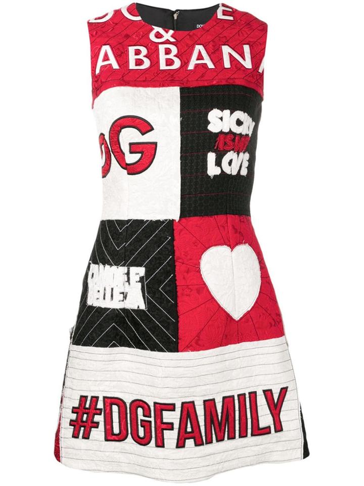 Dolce & Gabbana Patchwork Mini Dress - Black