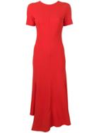 Victoria Beckham V-back Asymmetric Midi Dress - Red