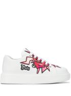 Prada Lightning Rose Platform Sneakers - White