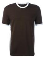 Neil Barrett Contrast Collar T-shirt, Men's, Size: Large, Brown, Viscose/nylon