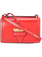 Loewe Flap Closure Crossbody Bag, Women's, Red, Calf Leather