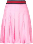 Gucci Web Belt Pleated Skirt - Pink & Purple