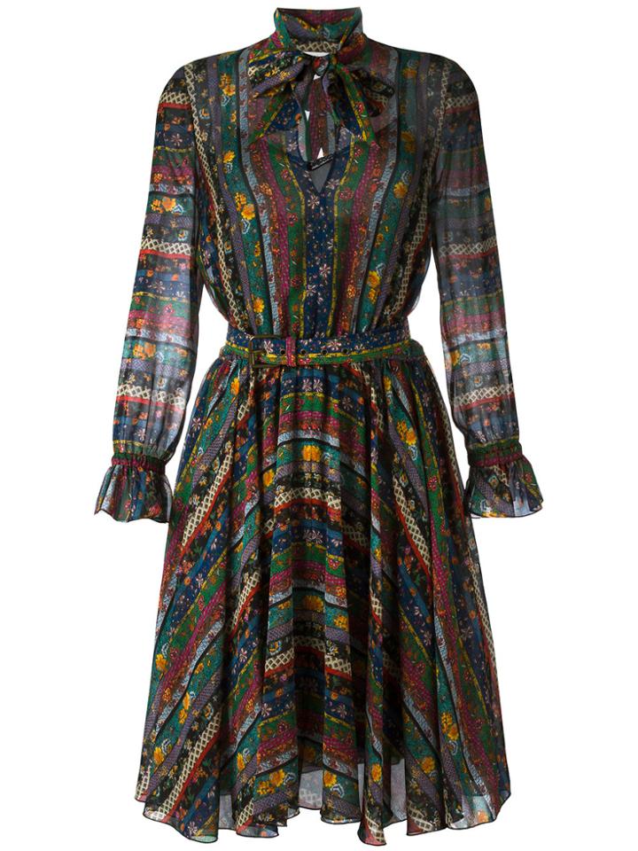 Philosophy Di Lorenzo Serafini Pussy-bow Collar Dress - Multicolour