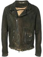 Giorgio Brato Crinkled Biker Jacket - Green