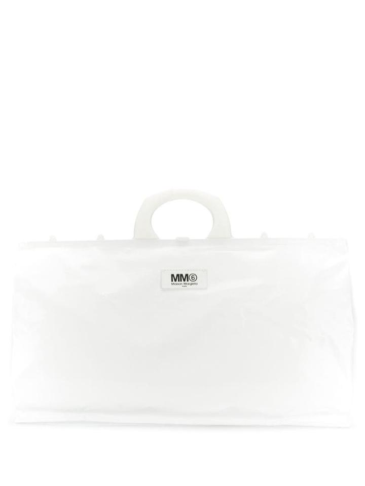 Mm6 Maison Margiela Logo Shopper Tote - White