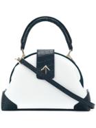 Manu Atelier Small Round Top Tote Bag - White
