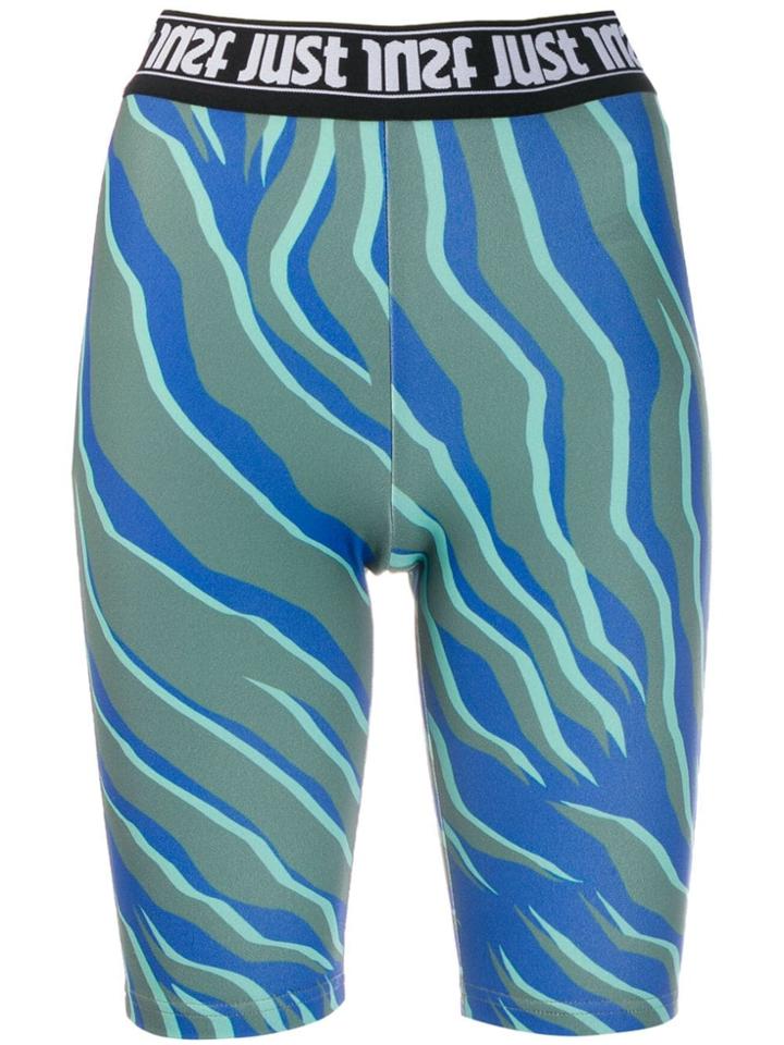 Just Cavalli Logo Band Cycling Shorts - Blue