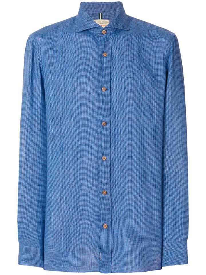 Borrelli Fine Check Casual Shirt - Blue