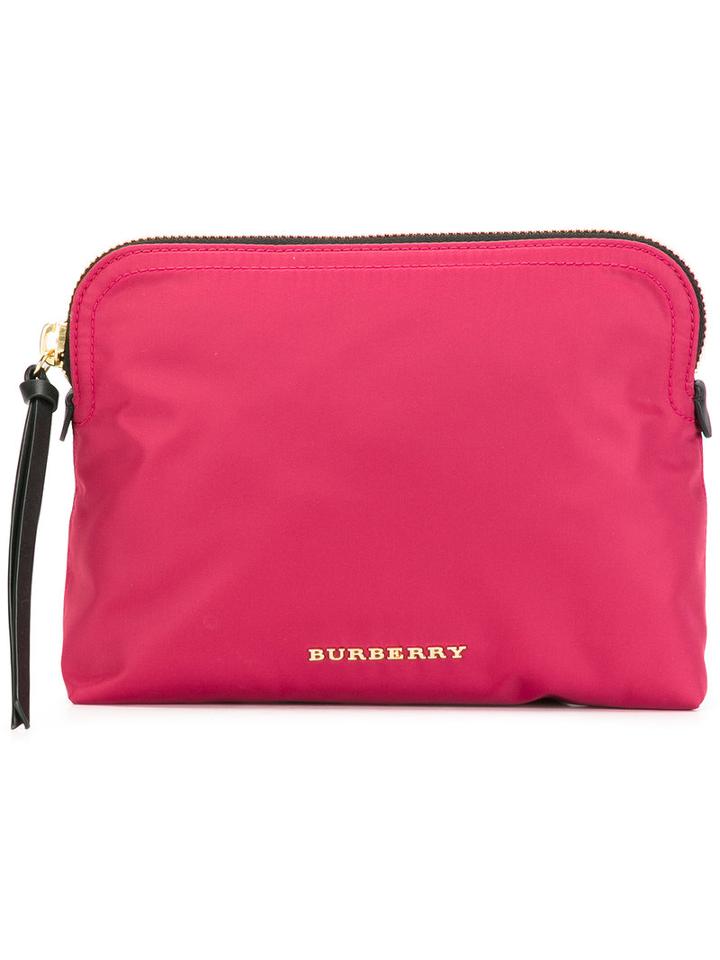Burberry Zipped Makeup Bag, Pink/purple, Nylon