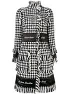 Dolce & Gabbana Houndstooth Embroidered Coat - Black