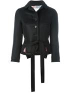 Maison Margiela Belted Jacket, Women's, Size: 42, Black, Polyester/viscose/cupro