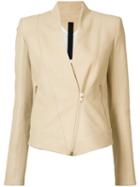 Gareth Pugh - Shawl Lapel Biker Jacket - Women - Leather - 42, Nude/neutrals, Leather