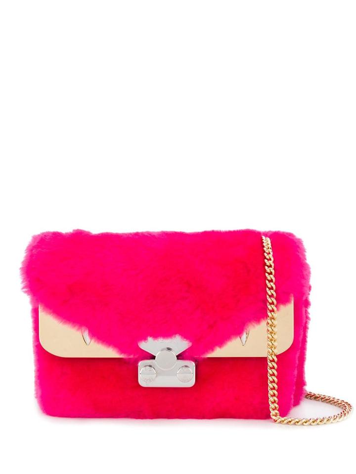 Fendi Bag Bugs Goat-fur Shoulder Bag - Pink
