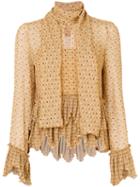 See By Chloé - Keyhole Scarf Blouse - Women - Polyester/viscose - 38, Brown, Polyester/viscose