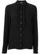 Roberto Cavalli Ruffled Shirt, Women's, Size: 38, Black, Silk