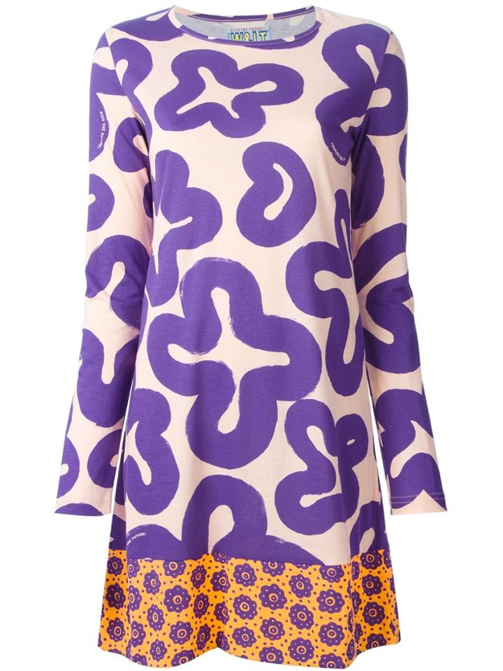 Walter Van Beirendonck Vintage Printed Dress - Pink & Purple