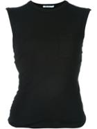 T By Alexander Wang Chest Pocket Tank Top, Women's, Size: Large, Black, Spandex/elastane/rayon