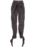 Attico Crystal-embellished Tapered Trousers - Grey