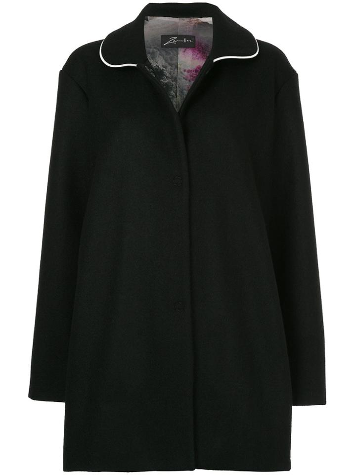 Zambesi Reflective Detail Oversize Coat - Black