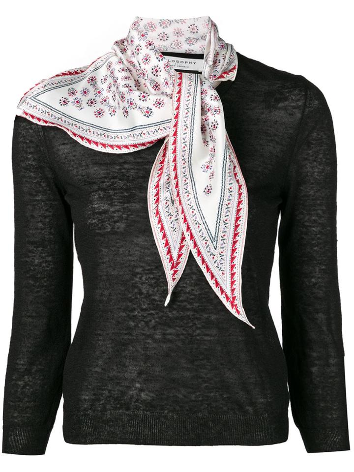 Philosophy Di Lorenzo Serafini Scarf Detail Sweater - Black