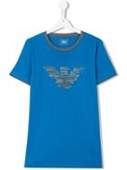 Armani Junior - Logo Print T-shirt - Kids - Cotton - 16 Yrs, Blue