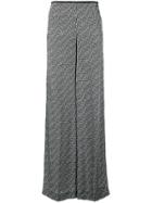 Pt01 Printed Wide-leg Trousers - Black